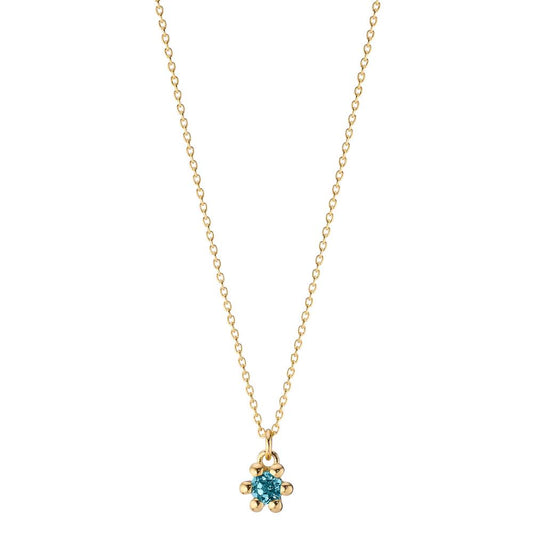 Nyakékek 585/14 K sárga arany London kék topáz 0.13 ct 39-42 cm