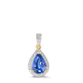 Medál 750/18 K sárga arany Tanzanit 1.01 ct, Gyémánt 0.12 ct, w-si