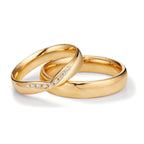 Partnergyűrű 750/18 K sárga arany Gyémánt 0.045 ct, 9 Kövek, tw-vsi