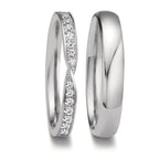Partnergyűrű 750/18 K fehér arany Gyémánt 0.226 ct, 18 Kövek, tw-vsi