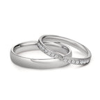 Partnergyűrű 750/18 K fehér arany Gyémánt 0.226 ct, 18 Kövek, tw-vsi