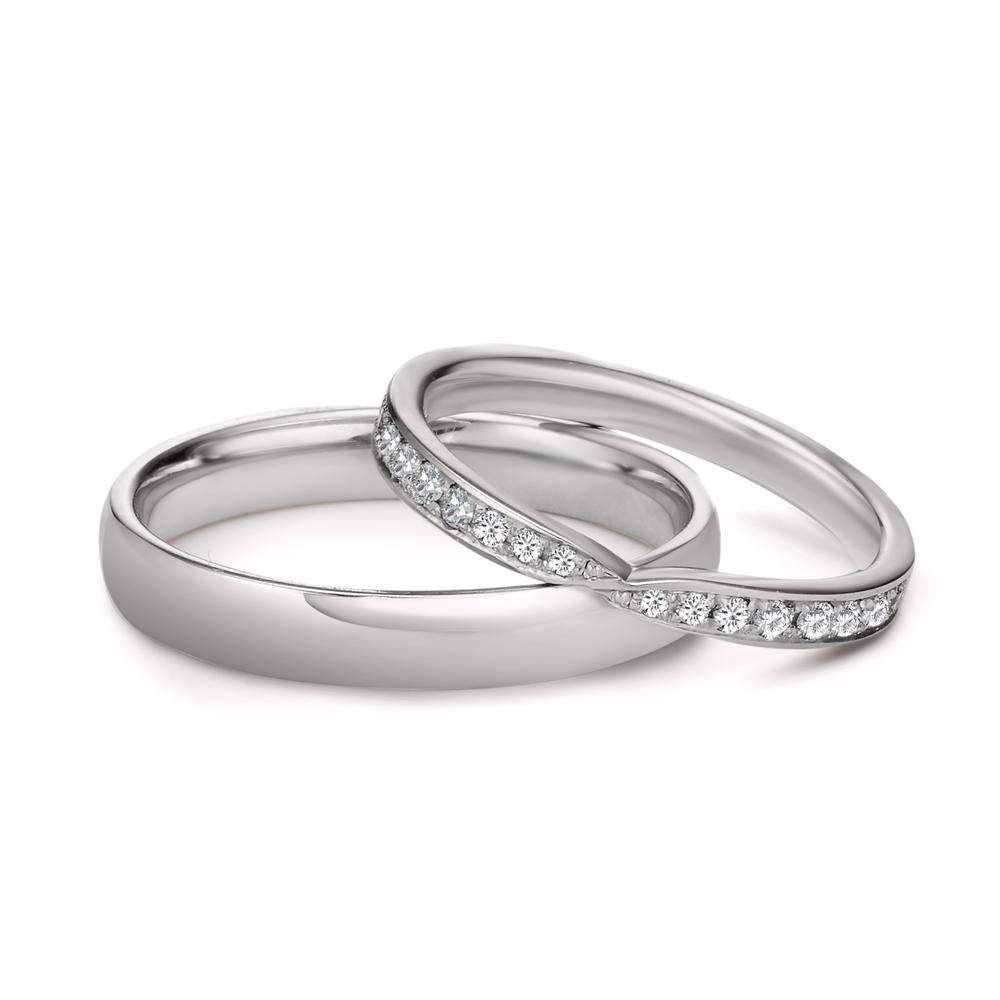 Partnergyűrű 750/18 K fehér arany Gyémánt 0.226 ct, 18 Kövek, tw-vsi