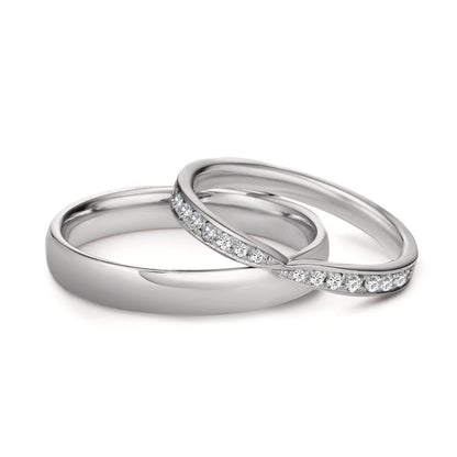 Partnergyűrű 750/18 K fehér arany Gyémánt 0.226 ct, 18 Kövek, tw-vsi