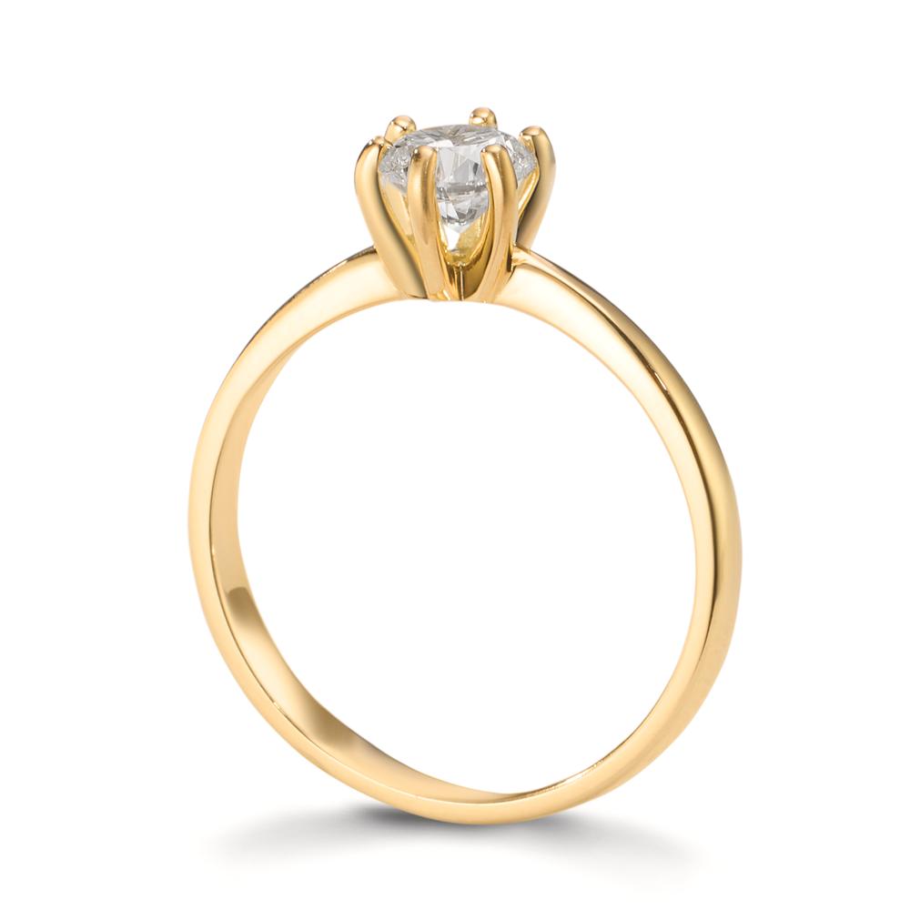 Szoliter gyűrű 750/18 K sárga arany Laborban növesztett gyémánt 0.50 ct, w-si