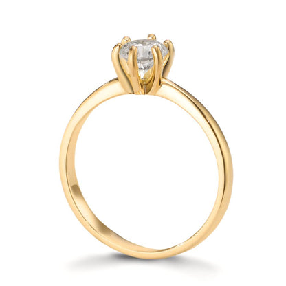 Szoliter gyűrű 750/18 K sárga arany Laborban növesztett gyémánt 0.50 ct, w-si