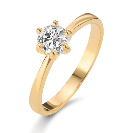 Szoliter gyűrű 750/18 K sárga arany Laborban növesztett gyémánt 0.40 ct, w-si