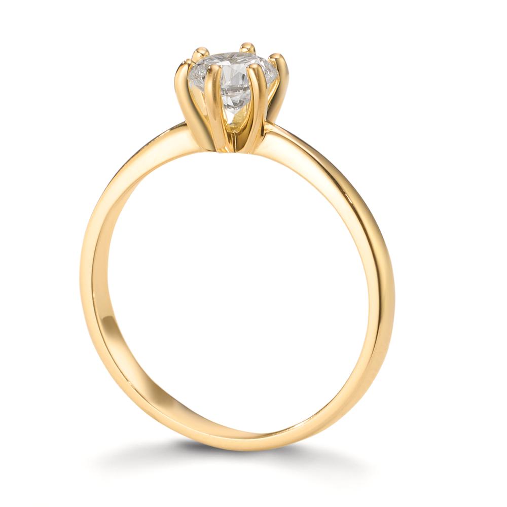 Szoliter gyűrű 750/18 K sárga arany Laborban növesztett gyémánt 0.40 ct, w-si