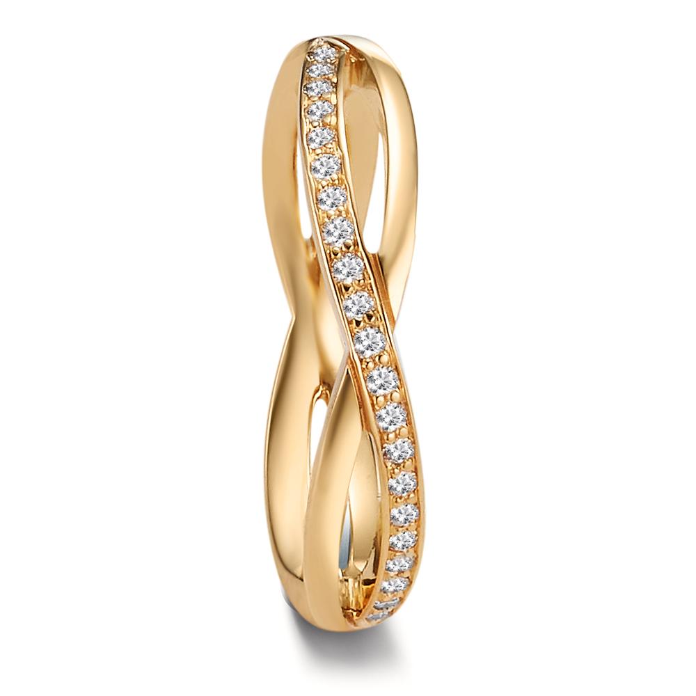 Partnergyűrű 750/18 K sárga arany Gyémánt 0.095 ct, 19 Kövek, w-vsi