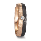 Partnergyűrű 585/14 K rozé arany, Szén Gyémánt 0.03 ct, w-si