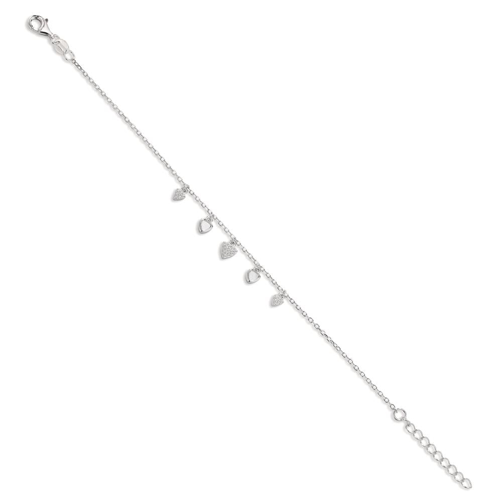 Karkötő Ezüst Cirkónia ródiumozott gyöngyház 16-19 cm
