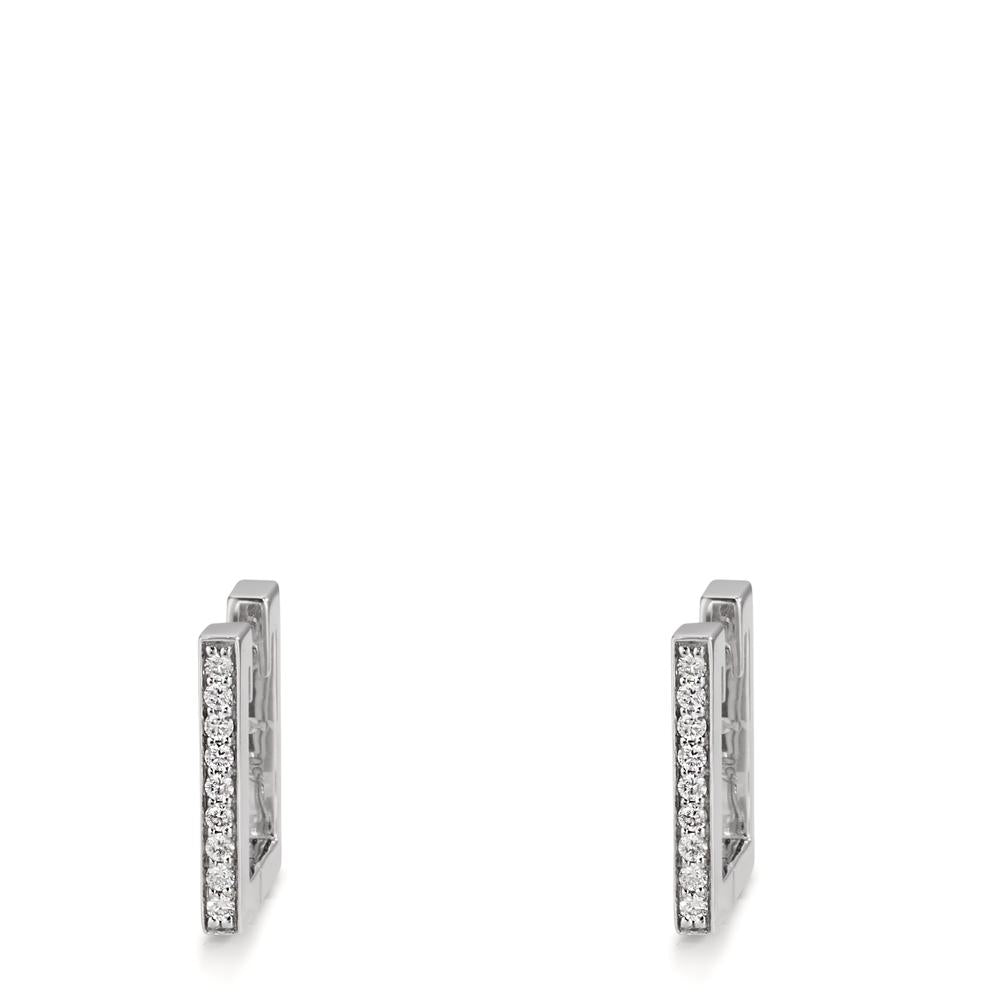 Patentzáras karika fülbevalók 750/18 K fehér arany Gyémánt 0.16 ct, w-si