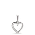 Medál 750/18 K fehér arany Gyémánt 0.05 ct, 9 Kövek, w-si Szív Ø9.5 mm