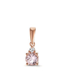 Medál 750/18 K vörös arany Morganit Rózsaszín, Gyémánt 0.03 ct, w-si