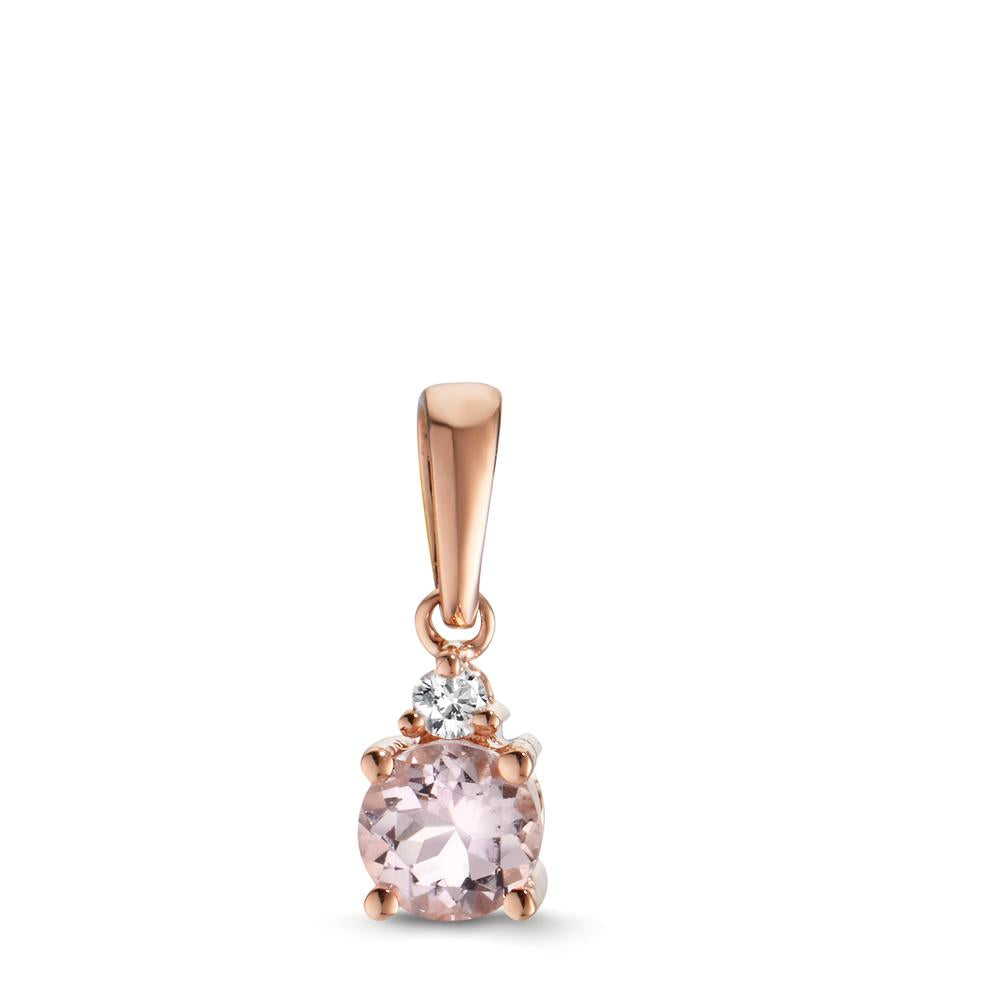 Medál 750/18 K vörös arany Morganit Rózsaszín, Gyémánt 0.03 ct, w-si