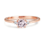 Gyűrű 750/18 K vörös arany Morganit Rózsaszín, Gyémánt 0.065 ct, 2 Kövek, w-si