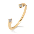 Gyűrű 750/18 K sárga arany Gyémánt 0.07 ct, 2 Kövek, Négyszög, w-si