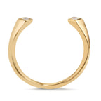 Gyűrű 750/18 K sárga arany Gyémánt 0.07 ct, 2 Kövek, Négyszög, w-si