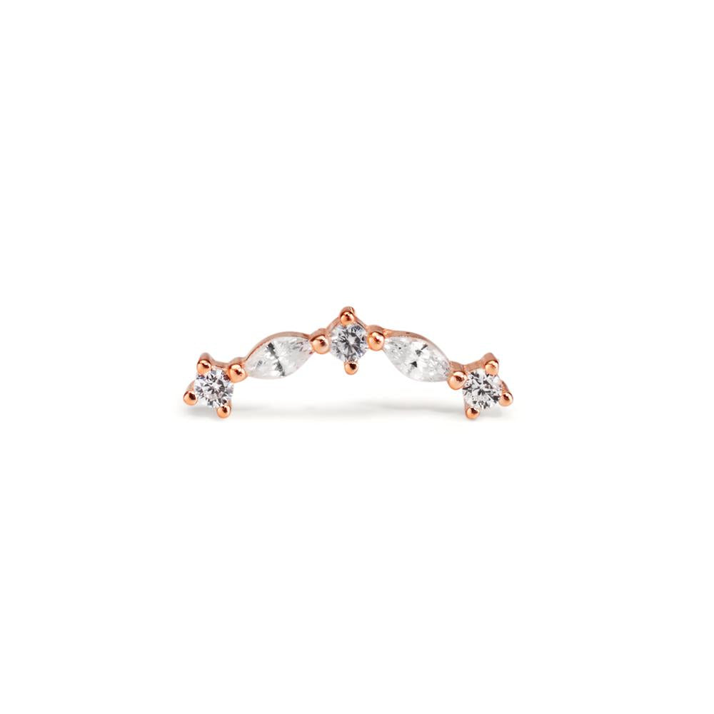 Piercing Ezüst Cirkónia 5 Kövek aranyozott