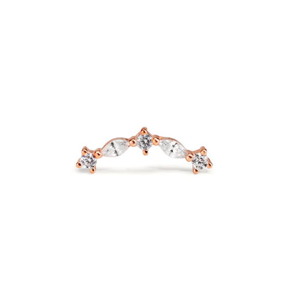 Piercing Ezüst Cirkónia 5 Kövek aranyozott