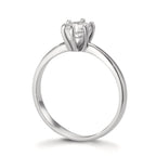 Szoliter gyűrű 750/18 K fehér arany Laborban növesztett gyémánt 0.50 ct, w-si