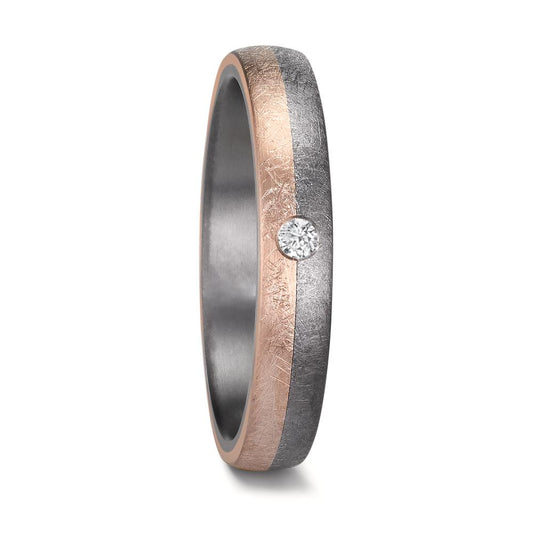 Partnergyűrű 999 tantál, 585/14 K rozé arany Gyémánt 0.04 ct, w-si