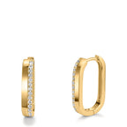 Patentzáras karika fülbevalók Ezüst Cirkónia 28 Kövek aranyozott