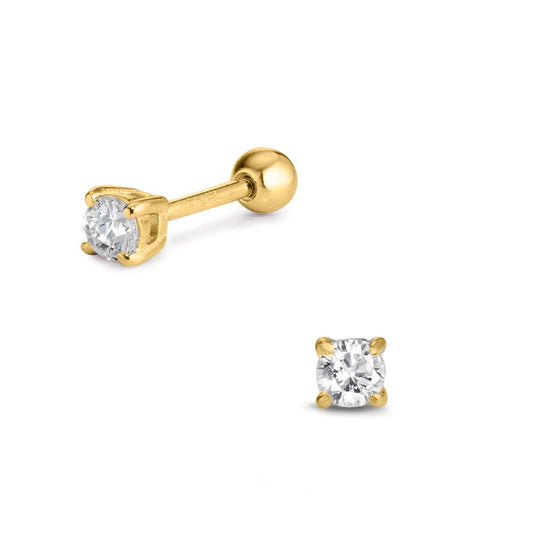 Piercing Ezüst Cirkónia aranyozott Ø3 mm