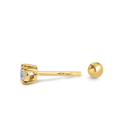 Piercing Ezüst Cirkónia aranyozott Ø3 mm