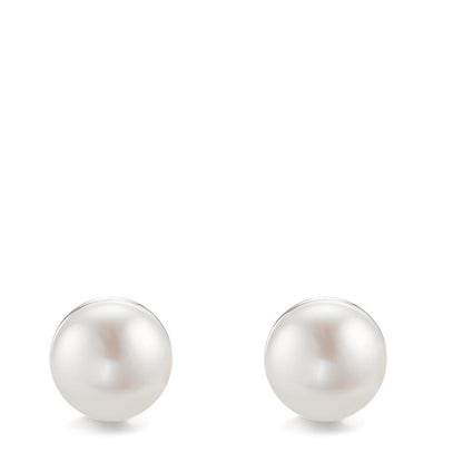 Fülbevaló Ezüst ródiumozott édesvízi tenyésztett gyöngy, 2 Gyöngyök, 11 mm Ø11 mm