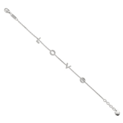 Karkötő Ezüst Cirkónia ródiumozott 16-18 cm