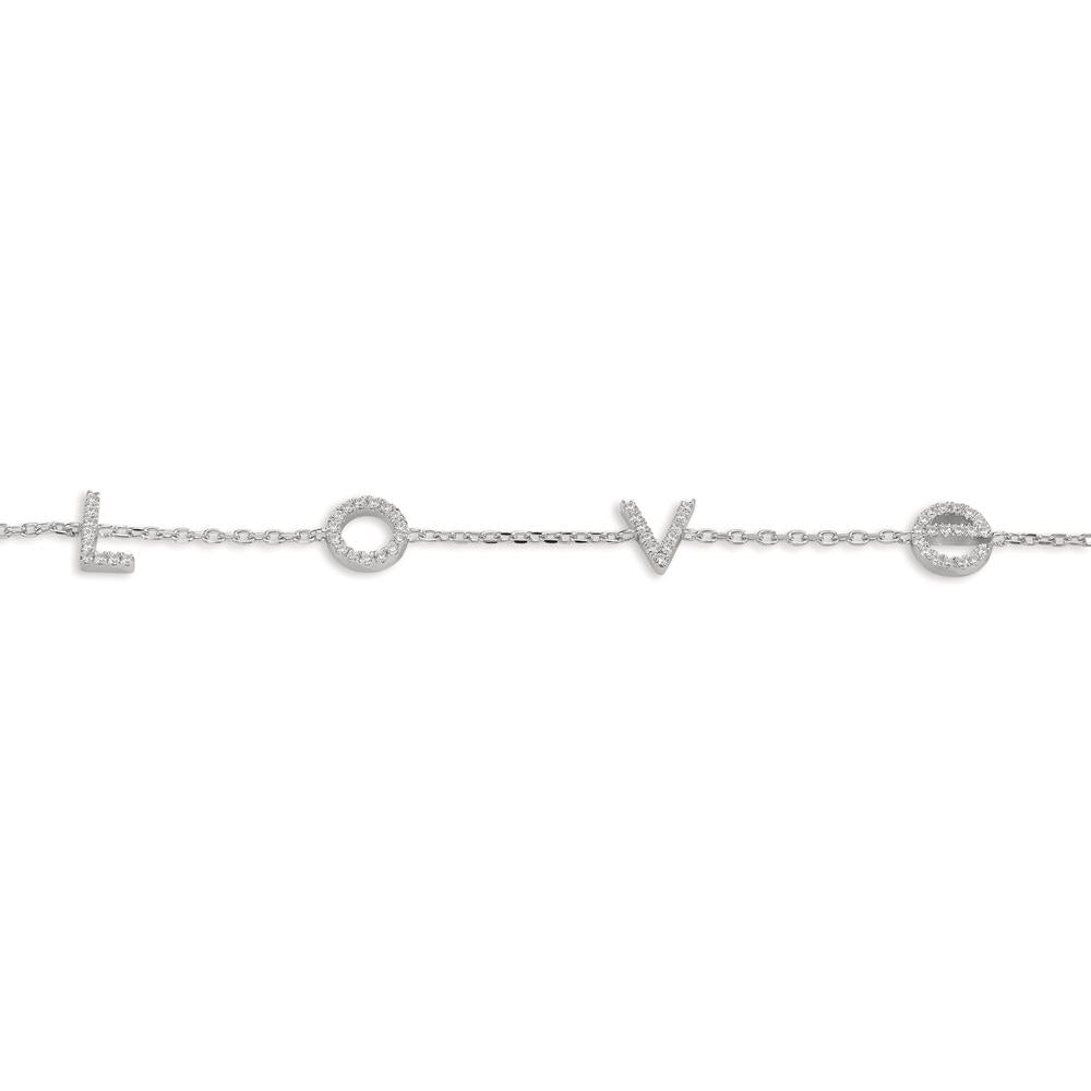 Karkötő Ezüst Cirkónia ródiumozott 16-18 cm