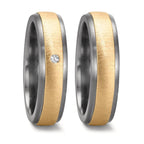Partnergyűrű 999 tantál, 585/14 K sárga arany Gyémánt 0.03 ct, w-si
