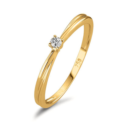 Szoliter gyűrű 750/18 K sárga arany Gyémánt 0.03 ct, w-si