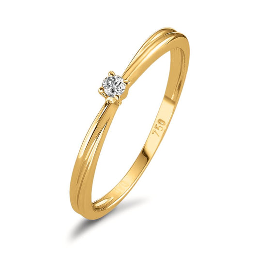 Szoliter gyűrű 750/18 K sárga arany Gyémánt 0.03 ct, w-si