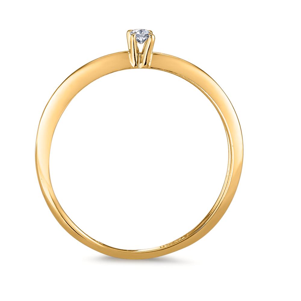 Szoliter gyűrű 750/18 K sárga arany Gyémánt 0.03 ct, w-si