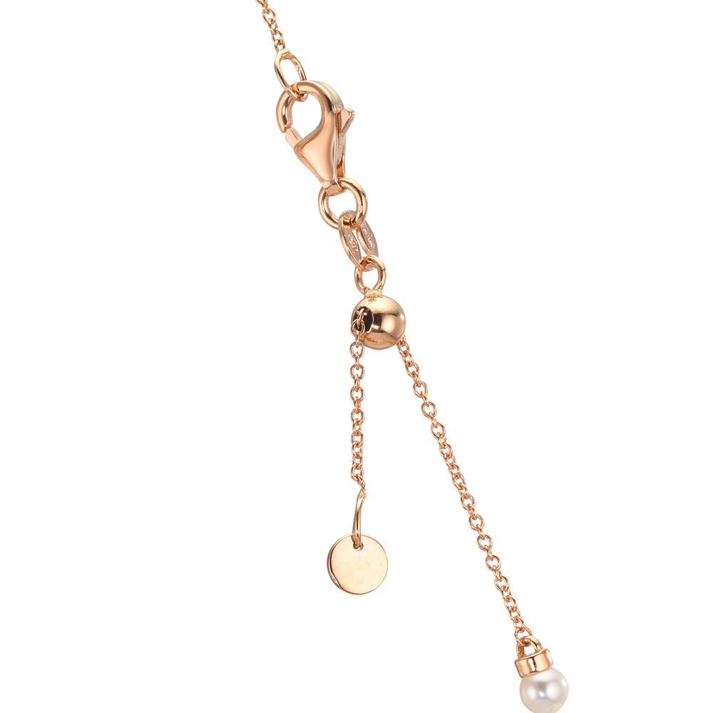 Nyakékek 750/18 K vörös arany Rubin 0.62 ct édesvízi tenyésztett gyöngy, 3.5 mm Szív 40-44 cm