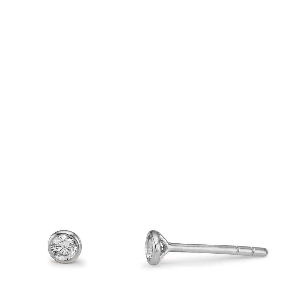 Fülbevaló 375/9 K fehér arany Cirkónia 2 Kövek Ø2.9 mm