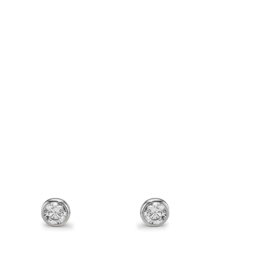 Fülbevaló 375/9 K fehér arany Cirkónia 2 Kövek Ø2.9 mm