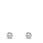 Fülbevaló 375/9 K fehér arany Cirkónia 2 Kövek Ø3.8 mm