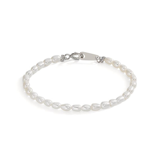 Karkötő Ezüst ródiumozott édesvízi tenyésztett gyöngy, 2.5 mm 11.5 cm