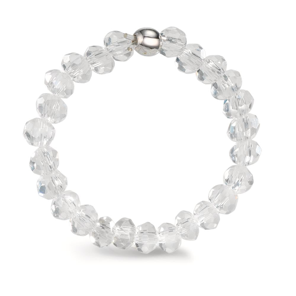 Gyűrű Rozsdamentes acél Kristály Fehér, 3 mm