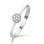 Gyűrű 750/18 K fehér arany Gyémánt 0.06 ct, 7 Kövek, w-si