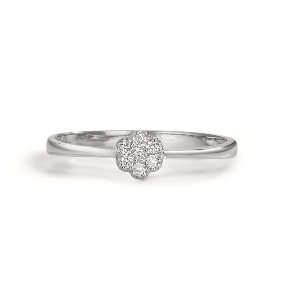 Gyűrű 750/18 K fehér arany Gyémánt 0.06 ct, 7 Kövek, w-si