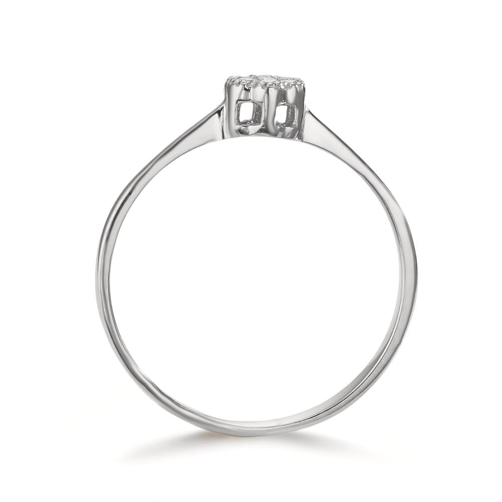 Gyűrű 750/18 K fehér arany Gyémánt 0.06 ct, 7 Kövek, w-si