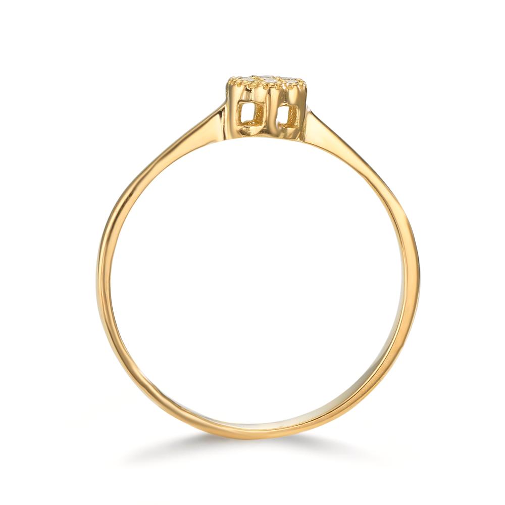 Gyűrű 750/18 K sárga arany Gyémánt 0.06 ct, 7 Kövek, w-si