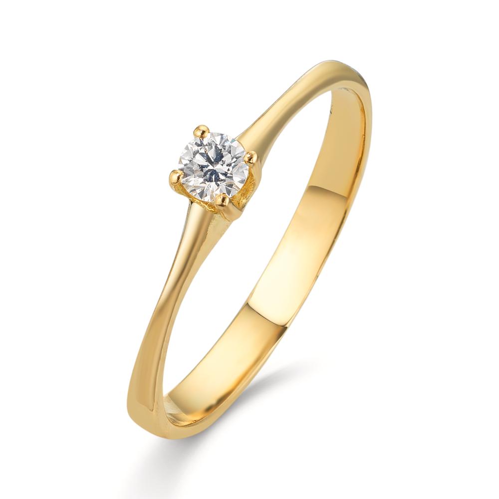 Szoliter gyűrű 750/18 K sárga arany Gyémánt 0.09 ct, w-si