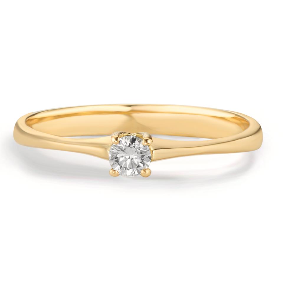 Szoliter gyűrű 750/18 K sárga arany Gyémánt 0.09 ct, w-si