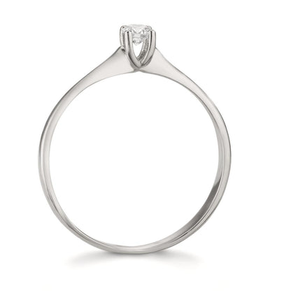 Szoliter gyűrű 750/18 K fehér arany Gyémánt 0.09 ct, w-si