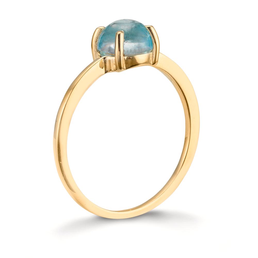 Gyűrű 375/9 K sárga arany Topáz Világoskék, 5.5 mm