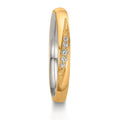 Partnergyűrű 750/18 K sárga arany, 950 platina Gyémánt 0.051 ct, 5 Kövek, w-si